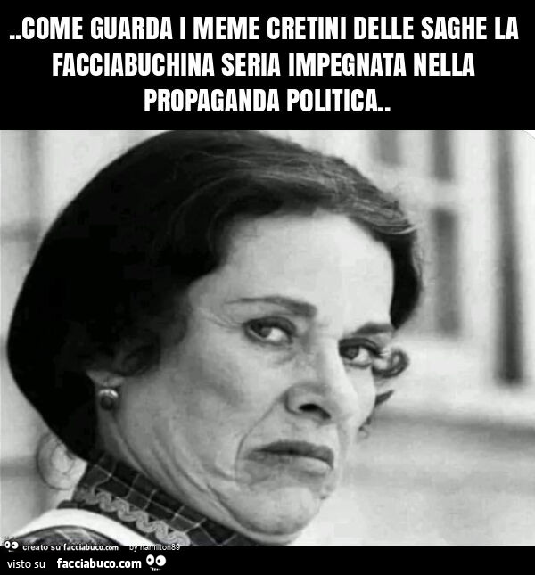 Come guarda i meme cretini delle saghe la facciabuchina seria impegnata nella propaganda politica