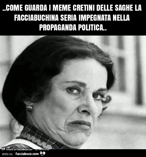 Come guarda i meme cretini delle saghe la facciabuchina seria impegnata nella propaganda politica