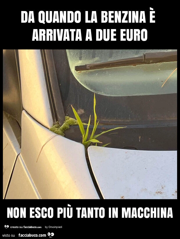 Da quando la benzina è arrivata a due euro non esco più tanto in macchina
