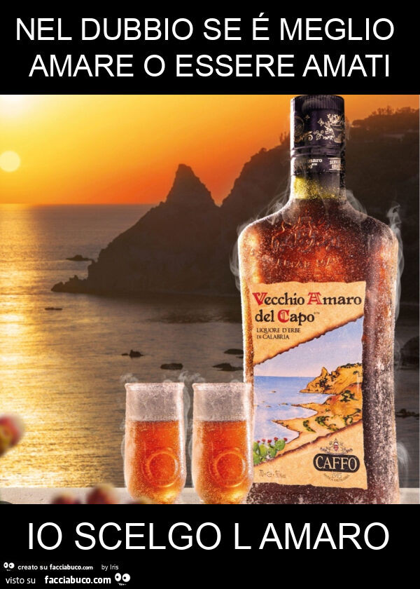 Nel dubbio se é meglio amare o essere amati io scelgo l amaro