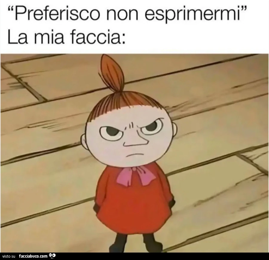 Preferisco non esprimermi La mia faccia