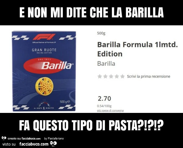 E non mi dite che la barilla fa questo tipo di pasta?!?!?