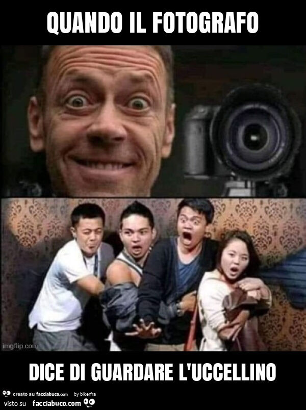 Quando il fotografo dice di guardare l'uccellino