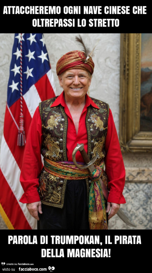 Attaccheremo ogni nave cinese che oltrepassi lo stretto parola di trumpokan, il pirata della magnesia