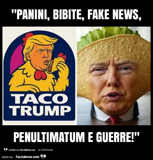 "panini, bibite, fake news, penultimatum e guerre! "