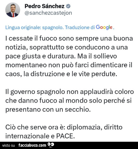 I cessate il fuoco sono sempre una buona notizia, soprattutto se conducono a una pace giusta e duratura. Ma il sollievo momentaneo non può farci dimenticare il caos, la distruzione e le vite perdute