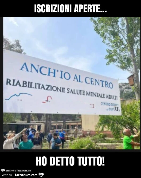 Iscrizioni aperte&hellip; ho detto tutto
