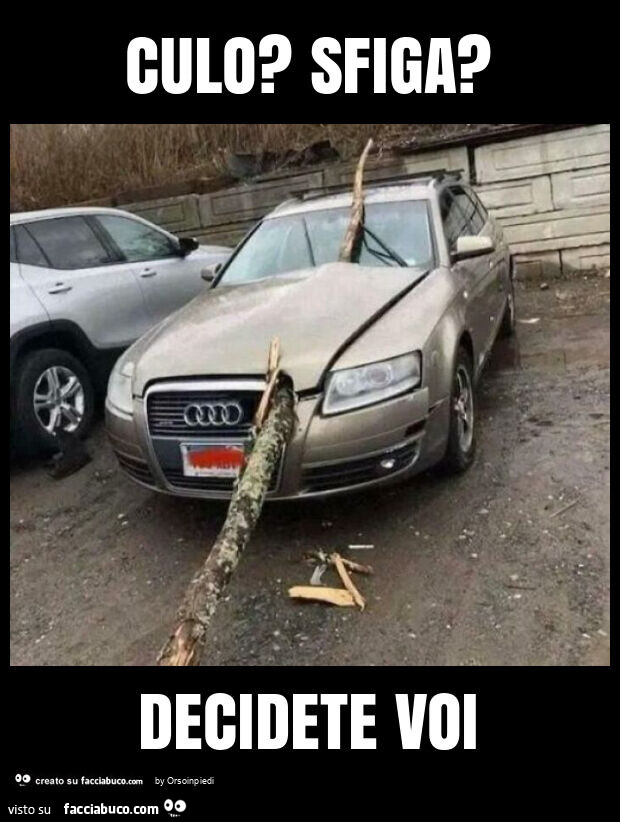 Culo? Sfiga? Decidete voi