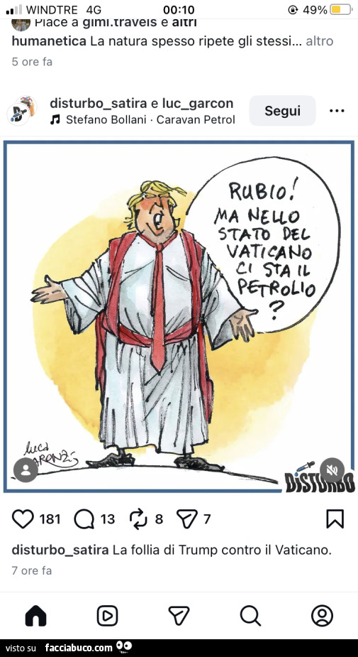Rubio ma nello stato del Vaticano ci sta il petrolio?