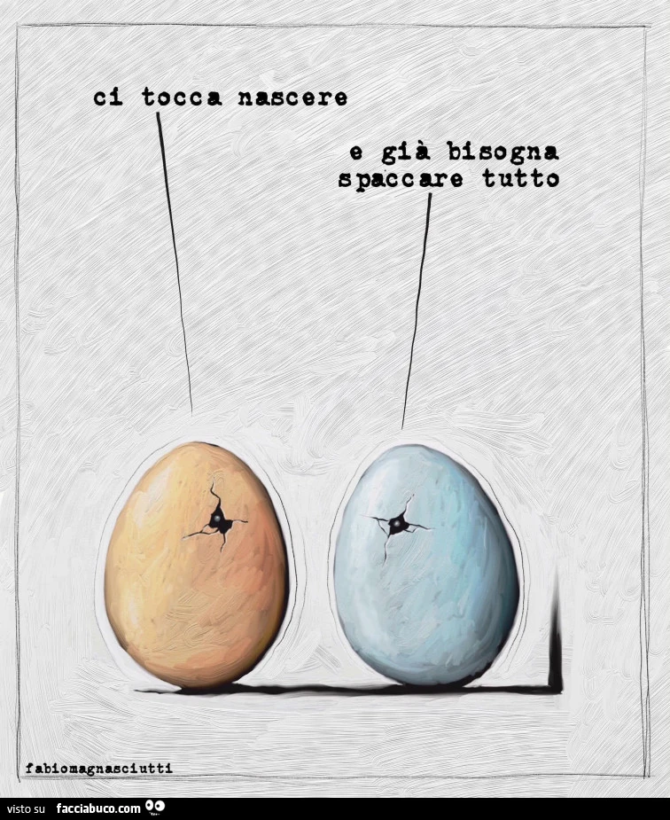 Ci tocca nascere e giร bisogna spaccare tutto