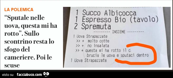 Sputale nelle uova