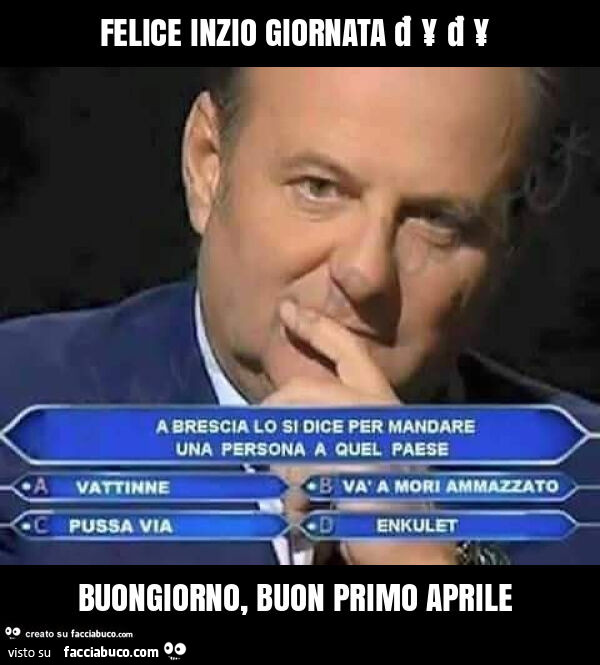 Felice inzio giornata ๐ฅ๐ฅ buongiorno, buon primo aprile