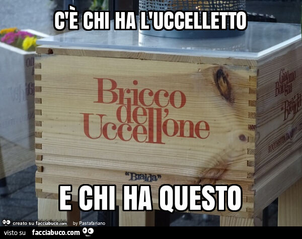 C'è chi ha l'uccelletto e chi ha questo