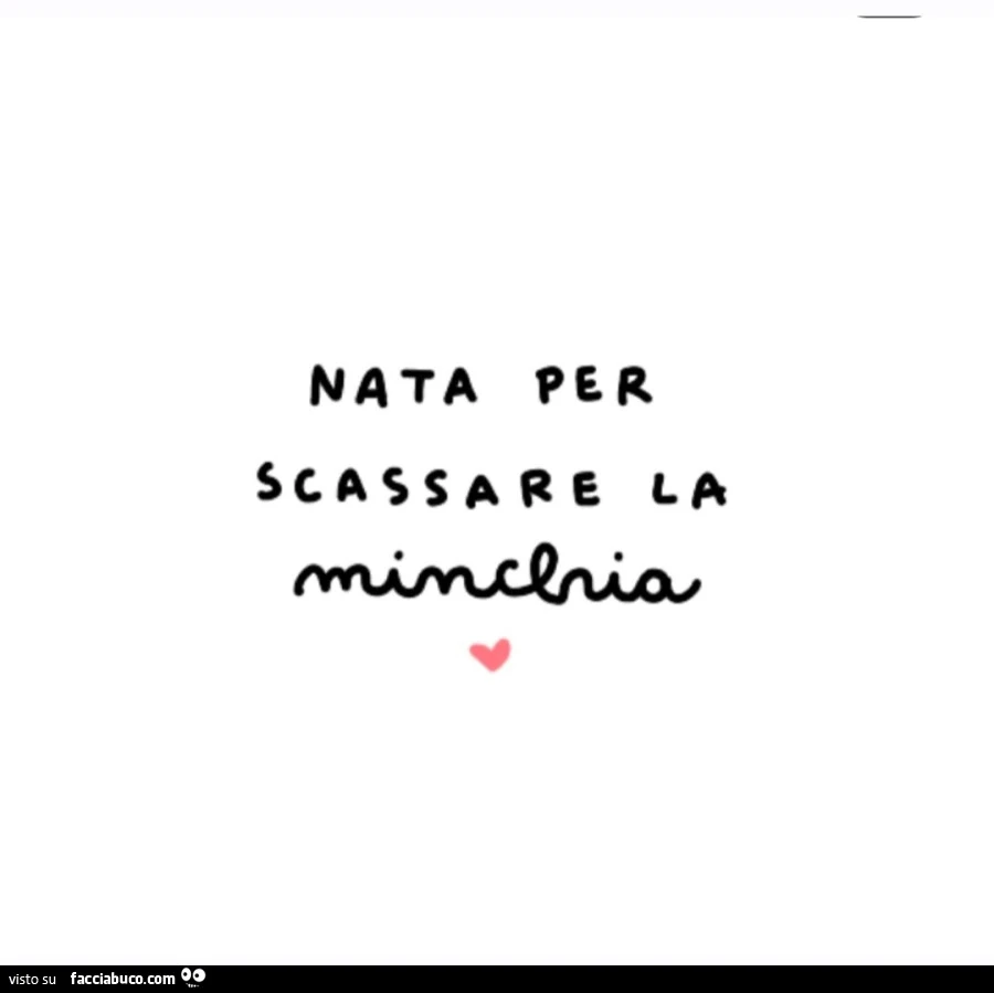 Nata per scassare la minchia