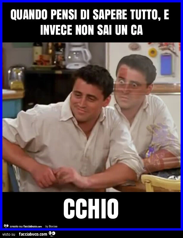 Quando pensi di sapere tutto, e invece non sai un ca cchio