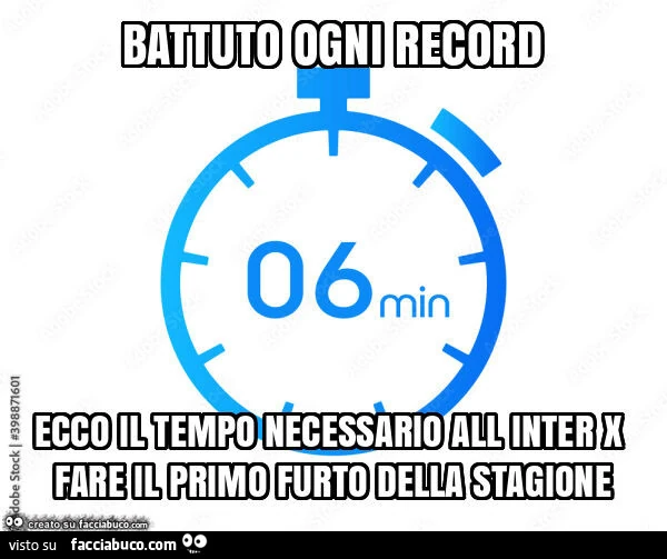 Battuto ogni record ecco il tempo necessario all inter x fare il primo furto della stagione