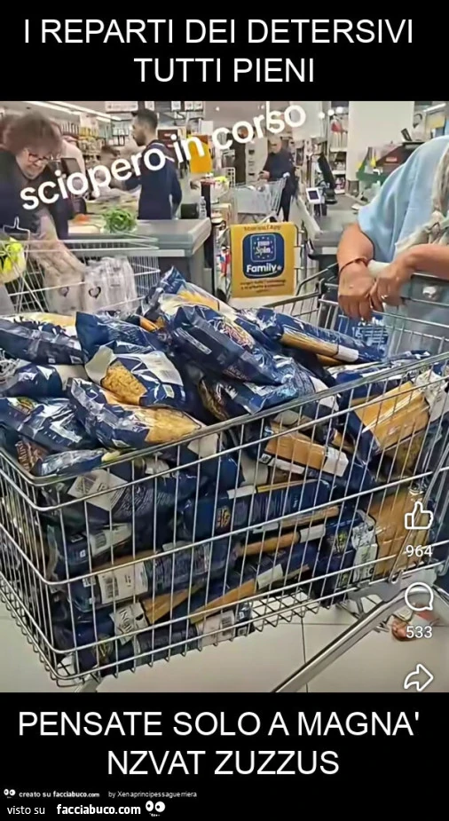 I reparti dei detersivi tutti pieni pensate solo a magnà nzvat zuzzus