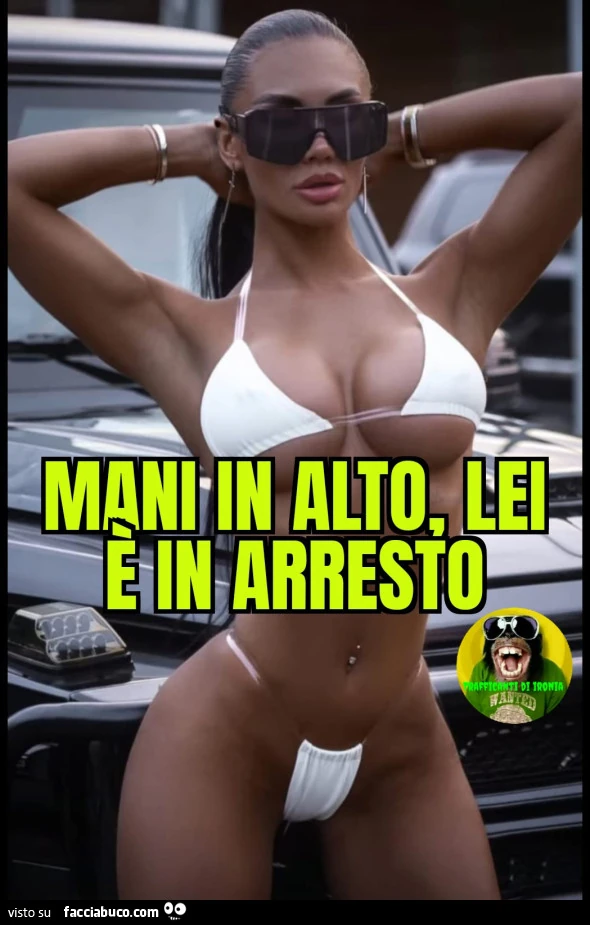 Mani in alto lei รจ in arresto