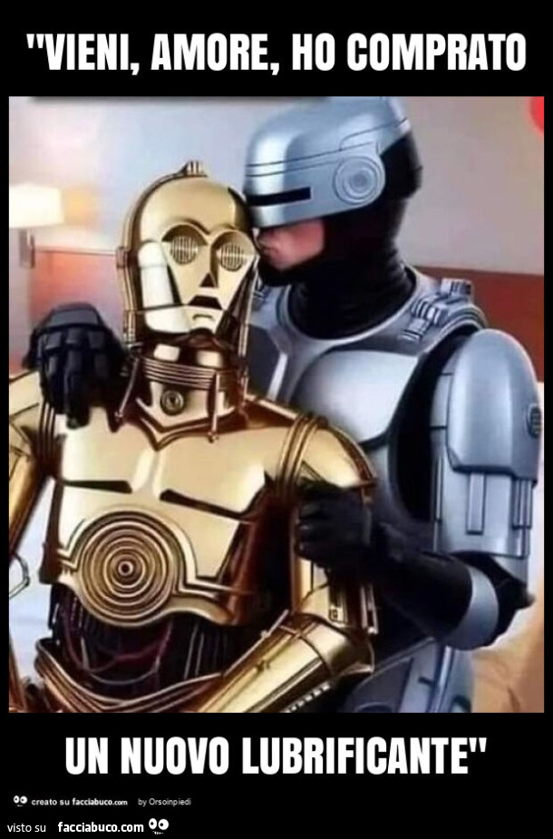 "vieni, amore, ho comprato un nuovo lubrificante"