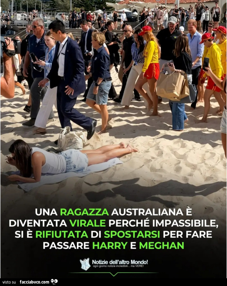 UNA RAGAZZA AUSTRALIANA È DIVENTATA VIRALE PERCHÉ IMPASSIBILE, SI È RIFIUTATA DI SPOSTARSI PER FARE PASSARE HARRY E MEGHAN