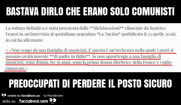 Bastava dirlo che erano solo comunisti preoccupati di perdere il posto sicuro
