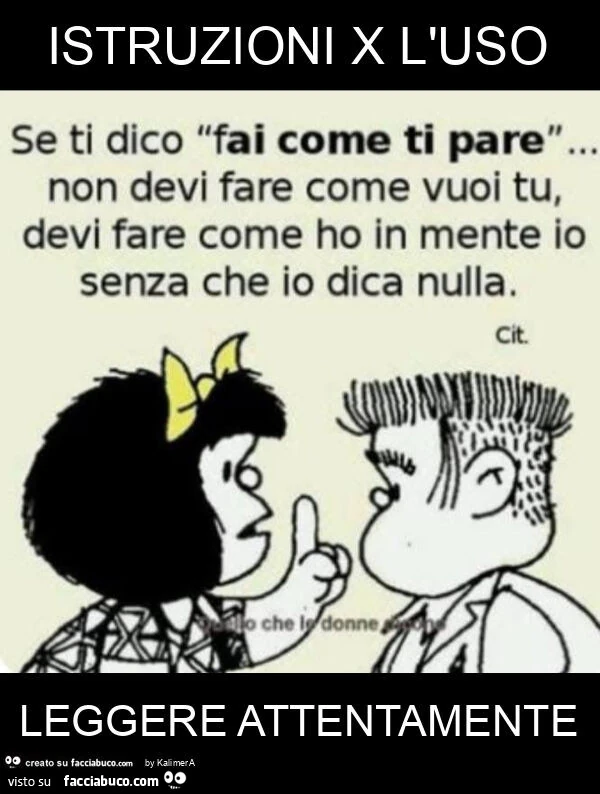 Donne. Istruzioni x l'uso da leggere attentamente