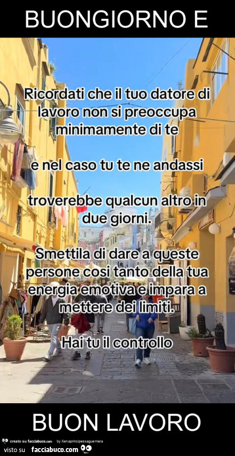 Buongiorno e buon lavoro