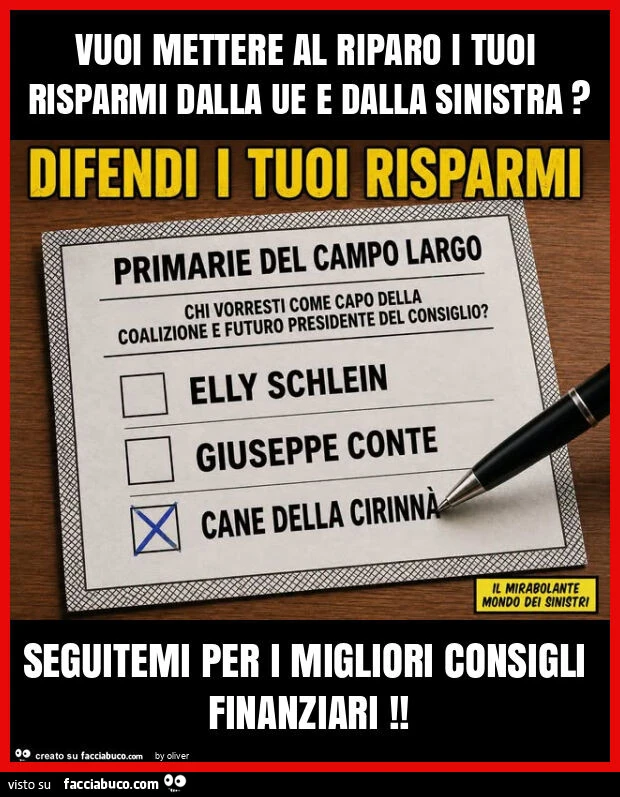 Vuoi mettere al riparo i tuoi risparmi dalla ue e dalla sinistra? Seguitemi per i migliori consigli finanziari