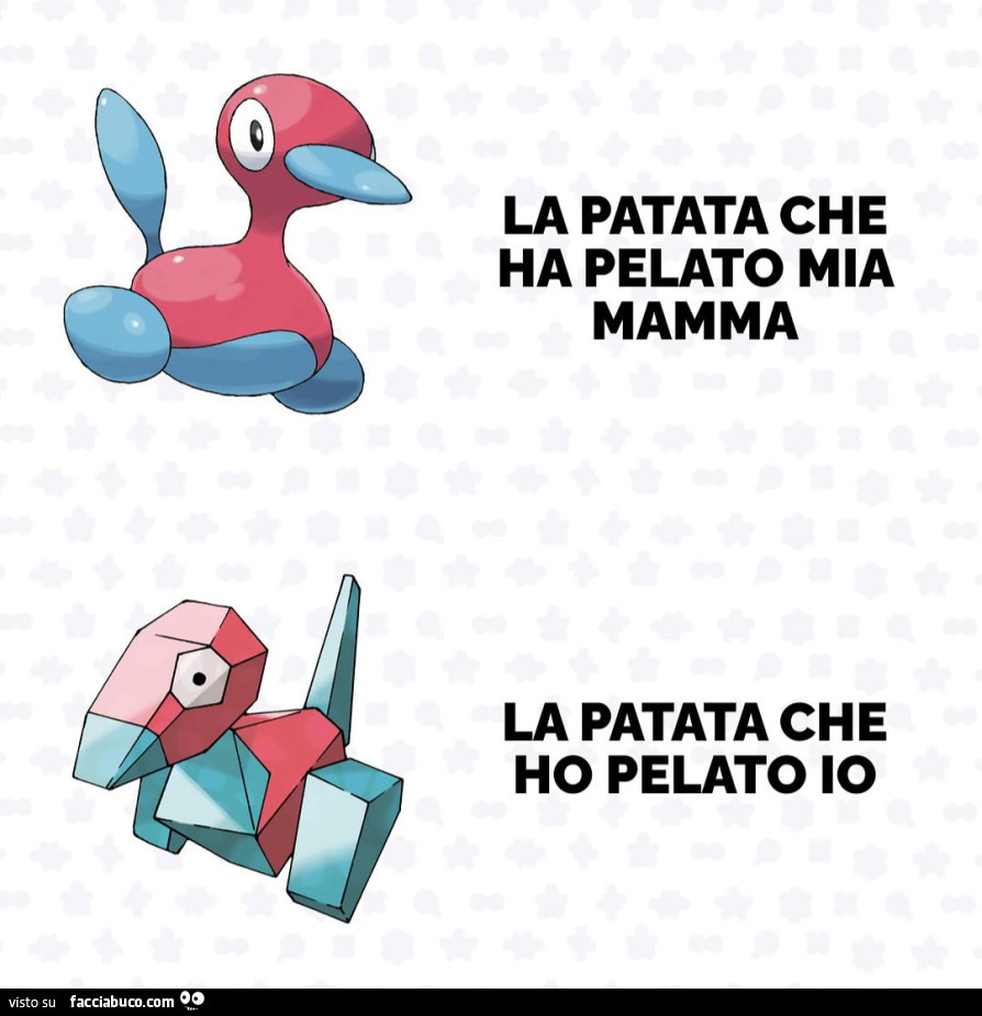 La patata che ha pelato mia mamma. La patata che ho pelato io