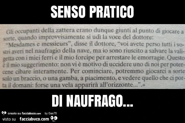 Senso pratico di naufrago