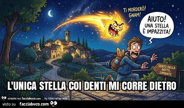L'unica stella coi denti mi corre dietro