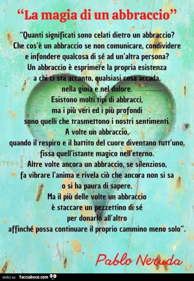 Poesia La Magia di un Abbraccio di Pablo Neruda