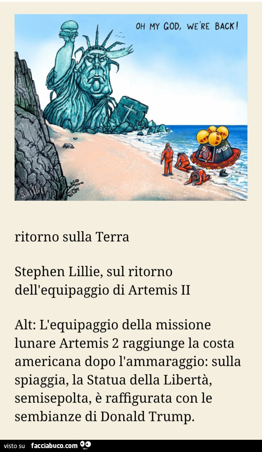 Stephen Lillie. Il ritorno di Artemis II. Courtesy Y. Brettee