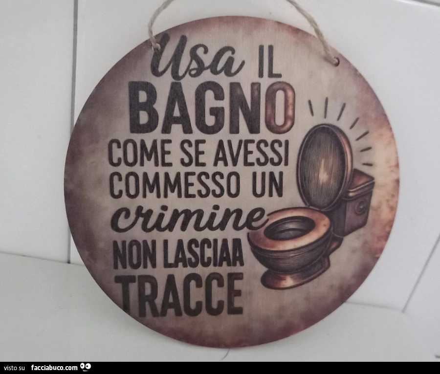 Cartello bagno non lasciar tracce