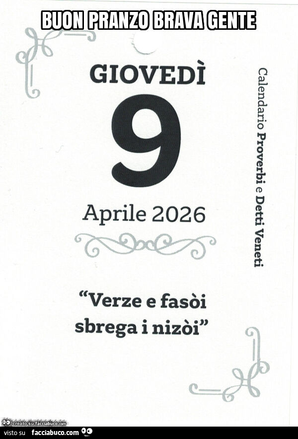 Buon pranzo brava gente. Verze e fasรฒi sbrega i nizoi