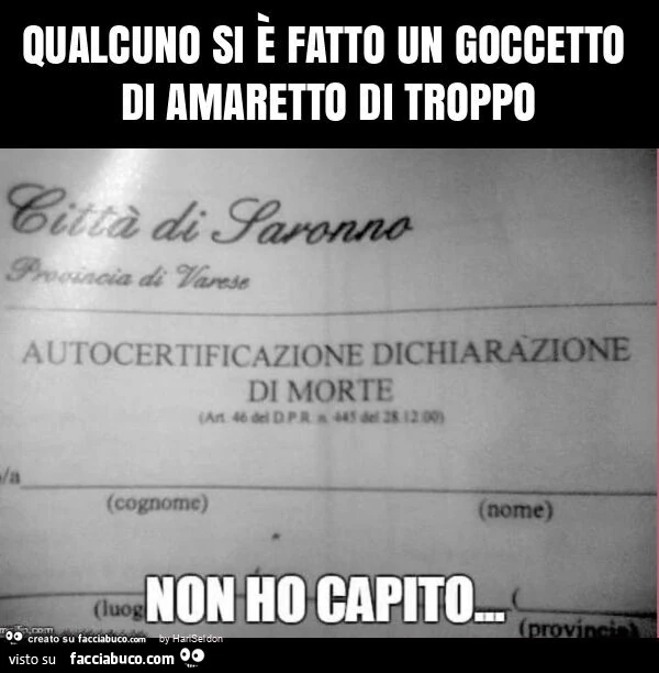 Qualcuno si è fatto un goccetto di amaretto di troppo