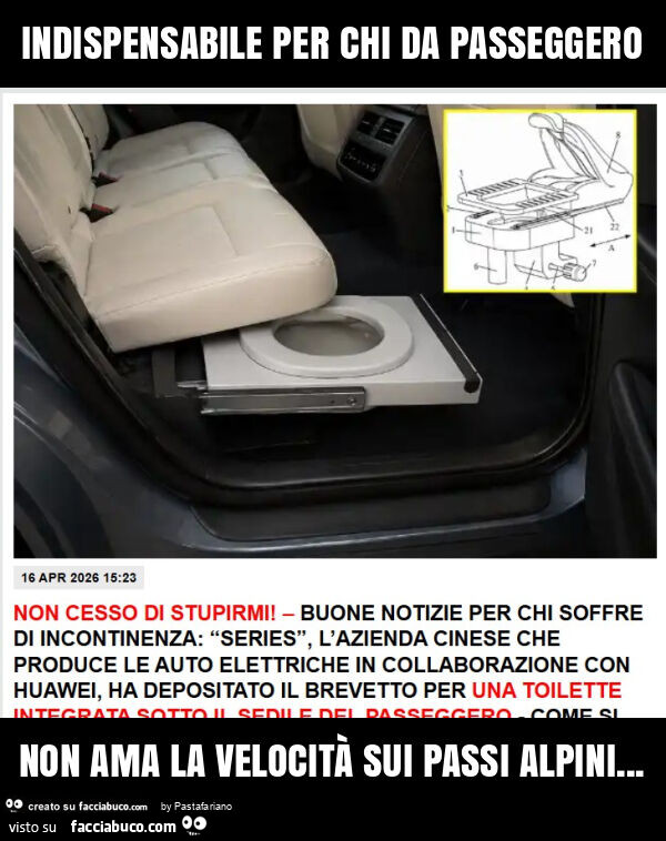 Indispensabile per chi da passeggero non ama la velocità sui passi alpini