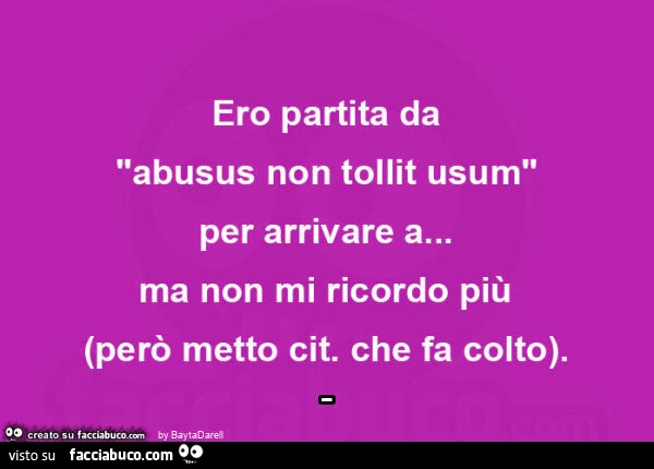 Ero partita da "abusus non tollit usum"