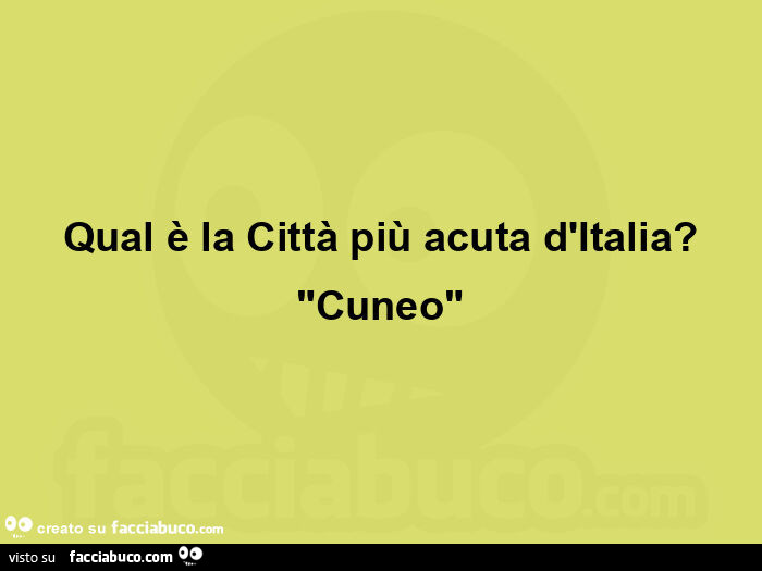 Qual è la città più acuta d'italia? "Cuneo"