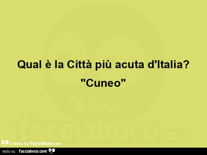 Qual è la città più acuta d'italia? "Cuneo"