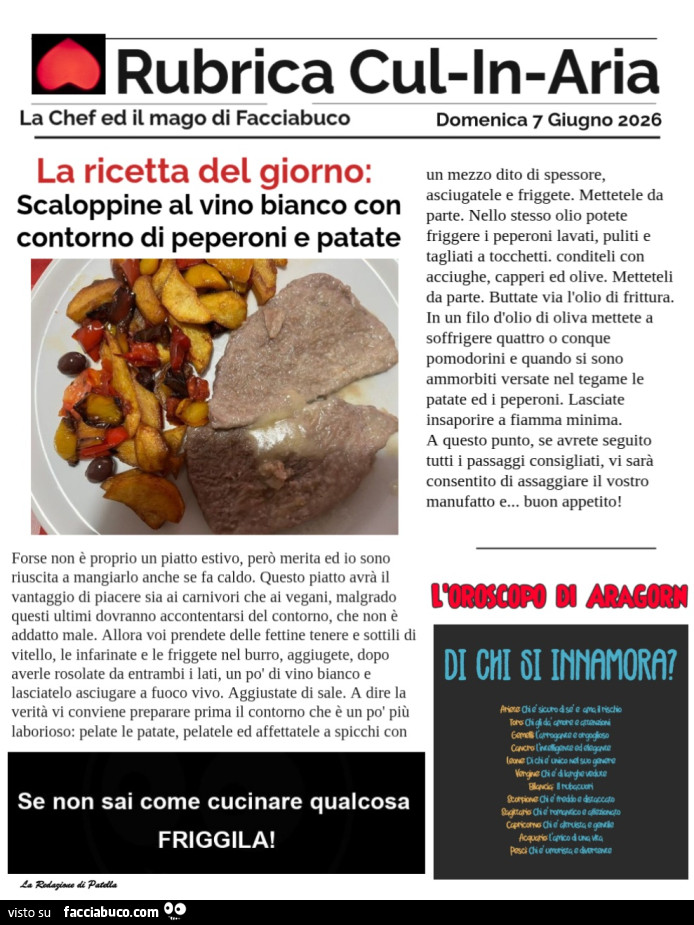 Scaloppine con peperoni e patate