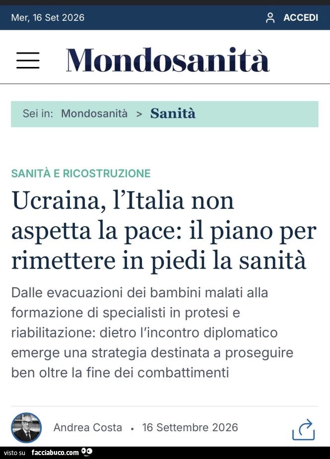 Ucraina, l'italia non aspetta la pace: il piano per rimettere in piedi la sanità dalle evacuazioni dei bambini malati alla formazione di specialisti in protesi e riabilitazione: dietro l'incontro diplomatico emerge