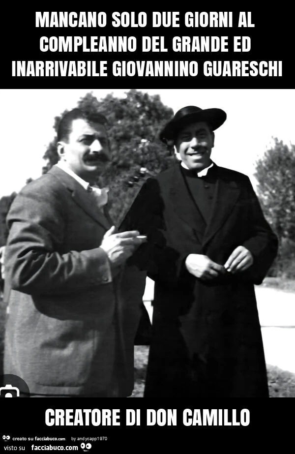 Mancano solo due giorni al compleanno del grande ed inarrivabile giovannino guareschi creatore di don camillo