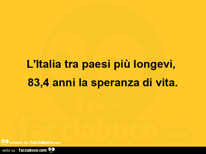 L'italia tra paesi più longevi,   83,4 anni la speranza di vita