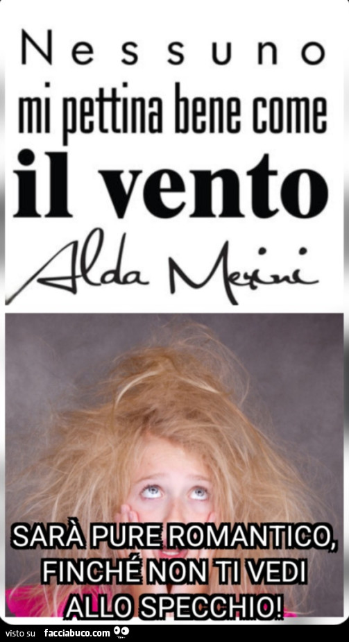Nessuno mi pettina bene come il vento alda merini sarà pure romantico finché non ti vedi allo specchio