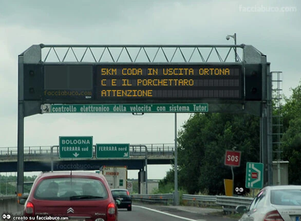 5km coda in uscita ortona c'è il porchettaro attenzione