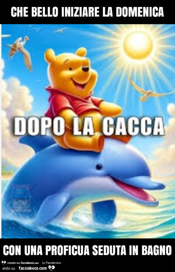 Che bello iniziare la domenica con una proficua seduta in bagno