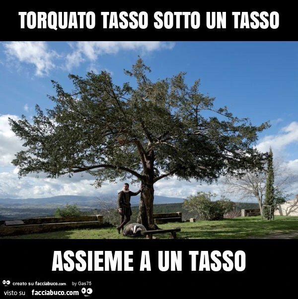 Torquato tasso sotto un tasso assieme a un tasso
