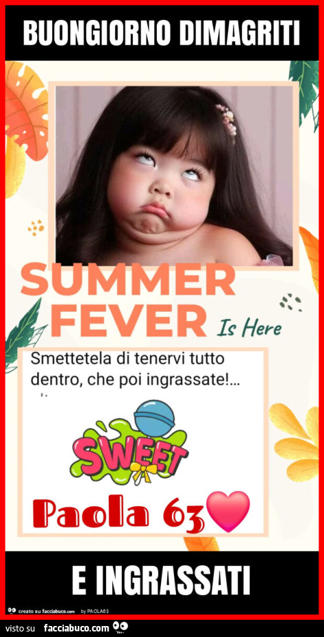 Buongiorno dimagriti e ingrassati