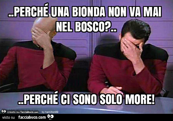 Perché una bionda non va mai nel bosco? &hellip; perché ci sono solo more